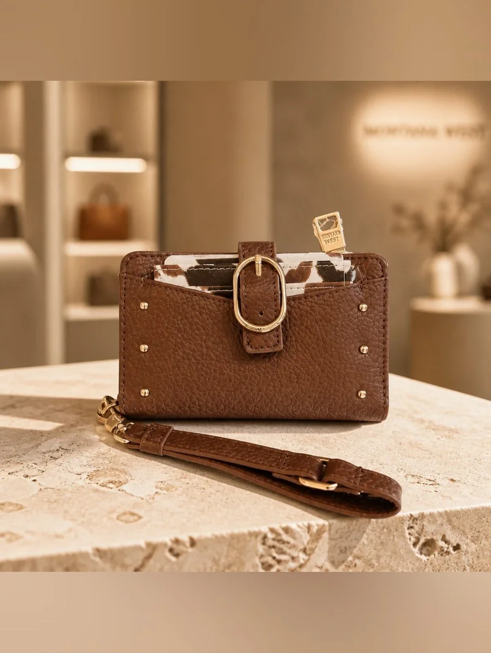 Steve Madden Brown Satchel Bag & Wallet Set